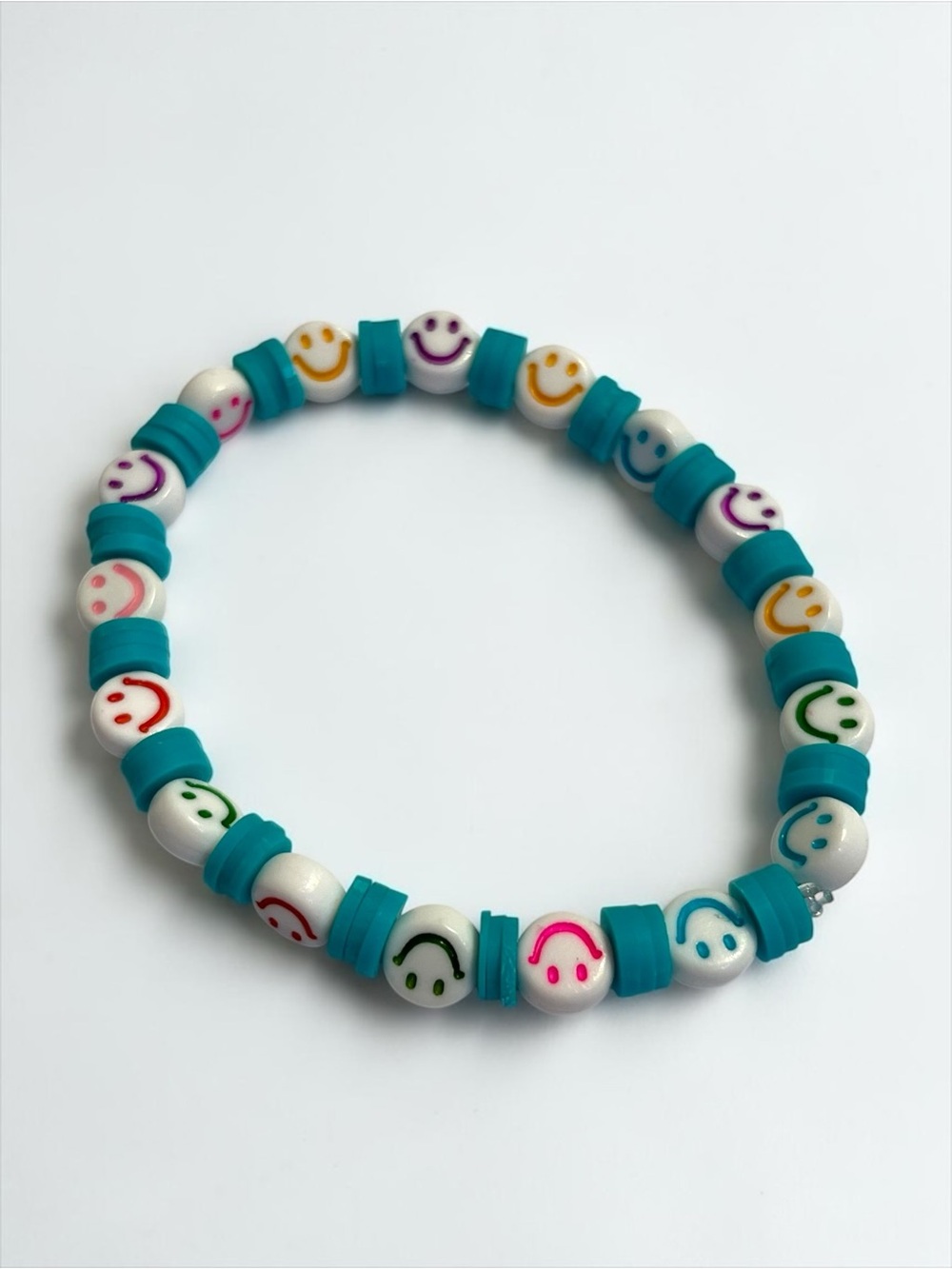 🍭5 for $20🍭 Acrylic Heishi Disk Smiley Face Beaded Stretch Bracelet CC M